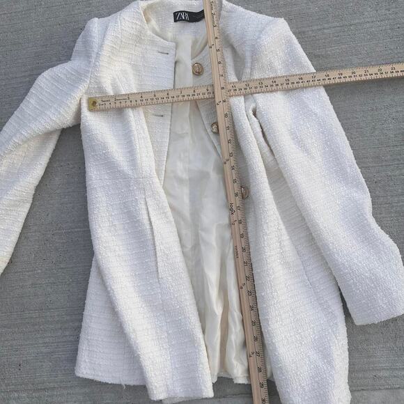 White Size Large Old Money Zara Trench Coat Perfect To Elevate Your Outfit - Picture 4 of 7